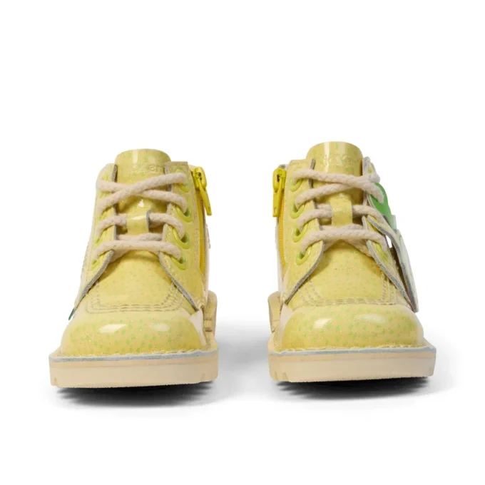 Bottes Kick Hi Fruit en cuir verni jaune unisexe pour bébé