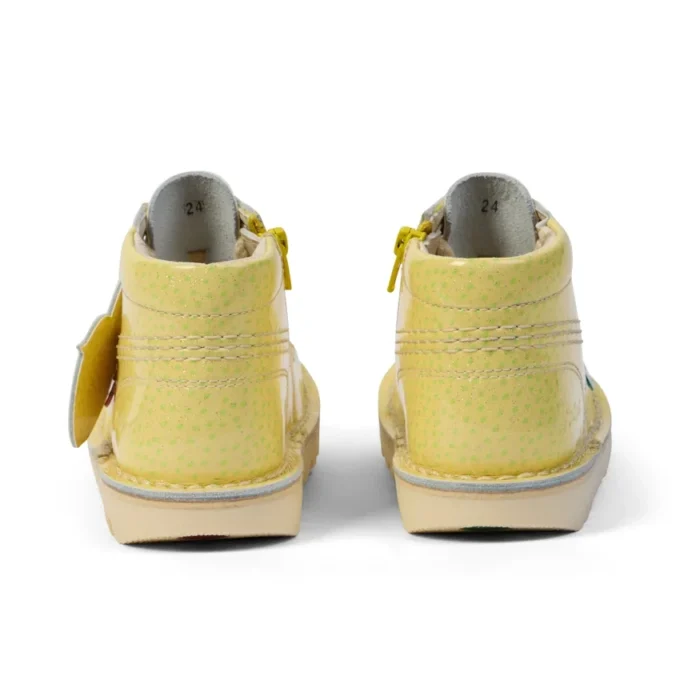Bottes Kick Hi Fruit en cuir verni jaune unisexe pour bébé