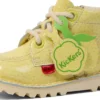 Bottes Kick Hi Fruit en cuir verni jaune unisexe pour bébé