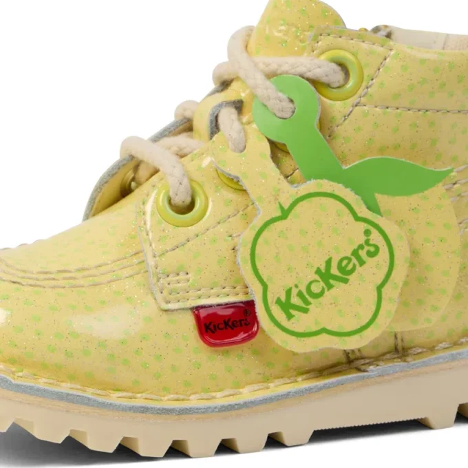 Bottes Kick Hi Fruit en cuir verni jaune unisexe pour bébé