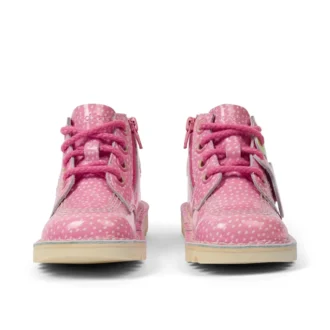 Bottes Kick Hi Fruit en cuir verni rose pour bébés, unisexes