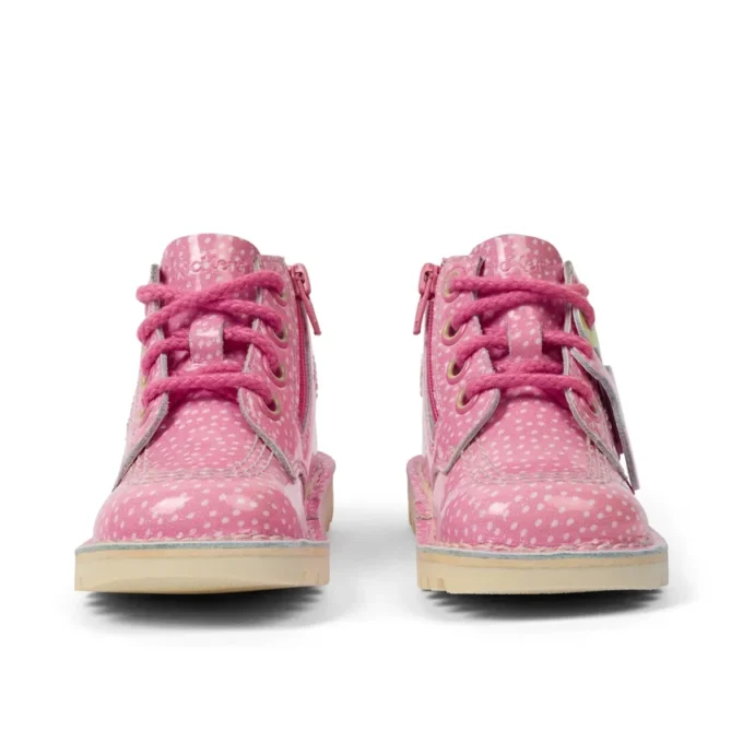 Bottes Kick Hi Fruit en cuir verni rose pour bébés, unisexes