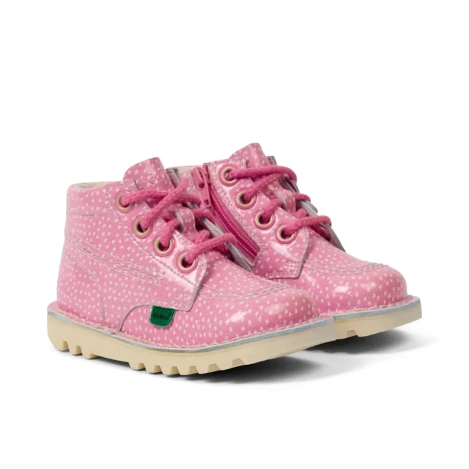 Bottes Kick Hi Fruit en cuir verni rose pour bébés, unisexes
