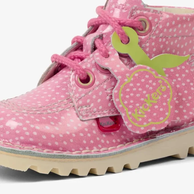 Bottes Kick Hi Fruit en cuir verni rose pour bébés, unisexes