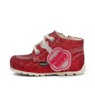 Bottes Kick Hi Glitter unisexes pour bébé, rouges
