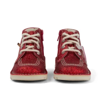 Bottes Kick Hi Glitter unisexes pour bébés, rouge