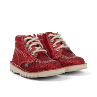 Bottes Kick Hi Glitter unisexes pour bébés, rouge