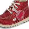 Bottes Kick Hi Glitter unisexes pour bébés, rouge