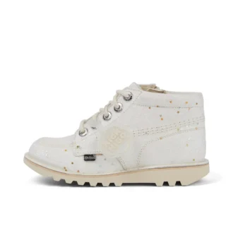 Bottes Kick Hi Glitter unisexes pour enfants, blanches