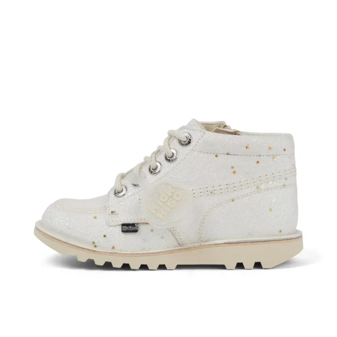 Bottes Kick Hi Glitter unisexes pour enfants, blanches Bottes Kick Hi Glitter unisexes pour enfants, blanches