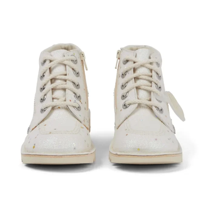 Bottes Kick Hi Glitter unisexes pour enfants, blanches Bottes Kick Hi Glitter unisexes pour enfants, blanches