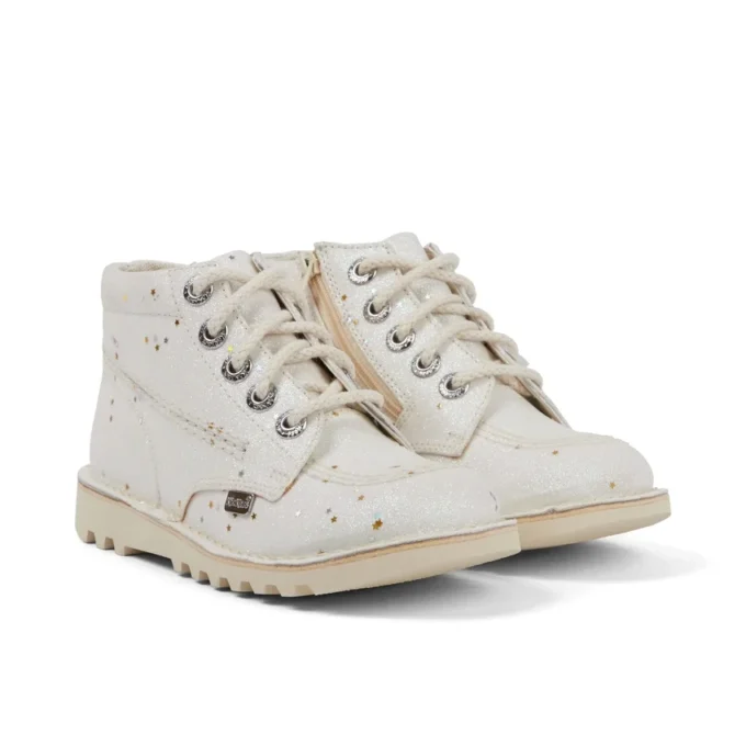 Bottes Kick Hi Glitter unisexes pour enfants, blanches Bottes Kick Hi Glitter unisexes pour enfants, blanches