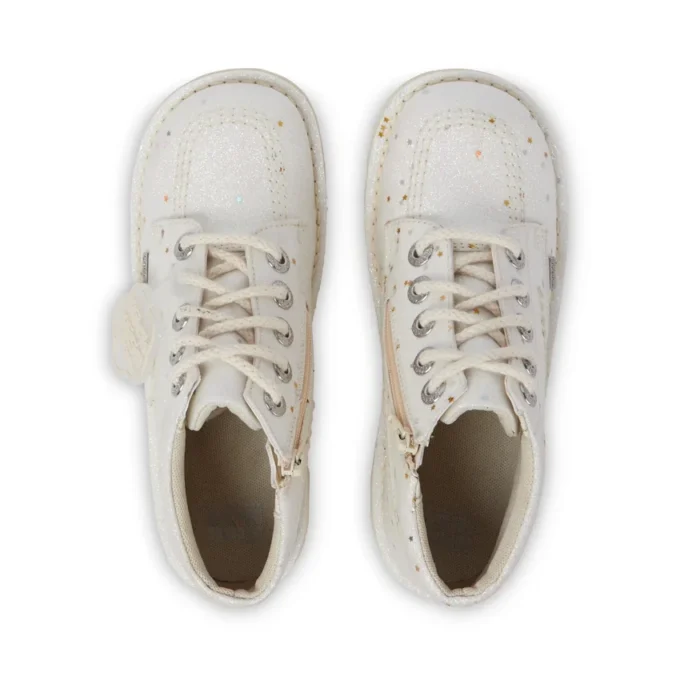 Bottes Kick Hi Glitter unisexes pour enfants, blanches Bottes Kick Hi Glitter unisexes pour enfants, blanches