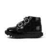 Bottes Kick Hi Meadow en cuir verni pour bébés filles, noires