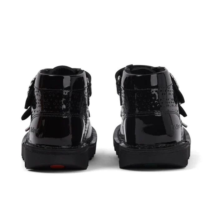 Bottes Kick Hi Meadow en cuir verni pour bébés filles, noires