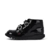Bottes Kick Hi Meadow en cuir verni pour filles, noir