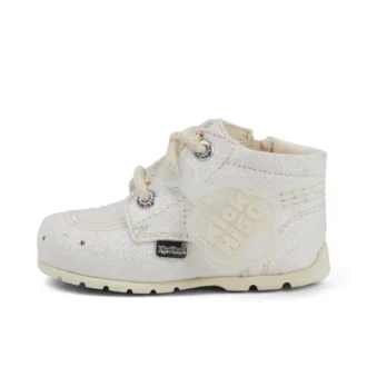 Bottes Kick Hi pailletées unisexe pour bébé, blanches