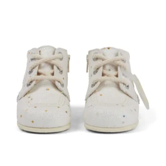 Bottes Kick Hi pailletées unisexe pour bébé, blanches
