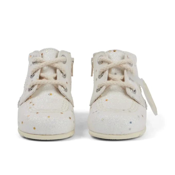 Bottes Kick Hi pailletées unisexe pour bébé, blanches Bottes Kick Hi pailletées unisexe pour bébé, blanches