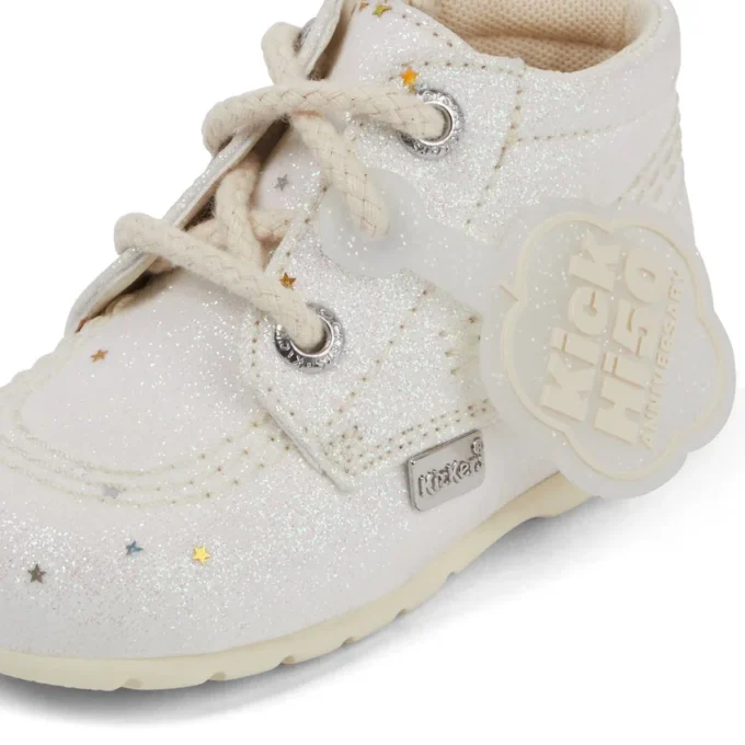 Bottes Kick Hi pailletées unisexe pour bébé, blanches Bottes Kick Hi pailletées unisexe pour bébé, blanches