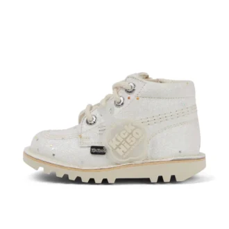 Bottes Kick Hi pailletées unisexes pour bébés, blanches