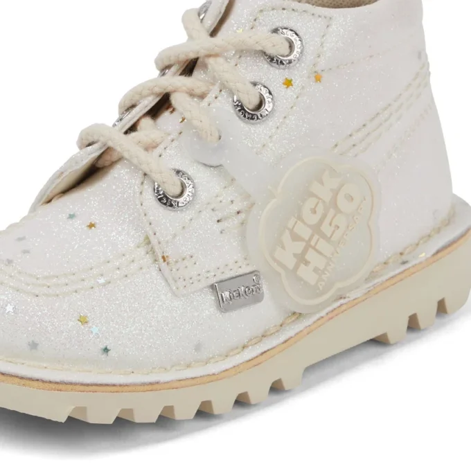 Bottes Kick Hi pailletées unisexes pour bébés, blanches Bottes Kick Hi pailletées unisexes pour bébés, blanches