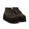 Bottes Kick Hi Platform en cuir noir/kaki unisexes pour adultes Bottes Kick Hi Platform en cuir noir/kaki unisexes pour adultes
