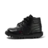Bottes Kick Hi rembourrées en cuir noir pour garçons