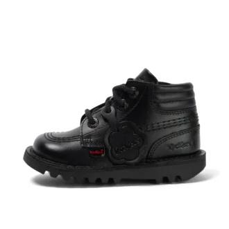 Bottes Kick Hi rembourrées en cuir noir pour garçons