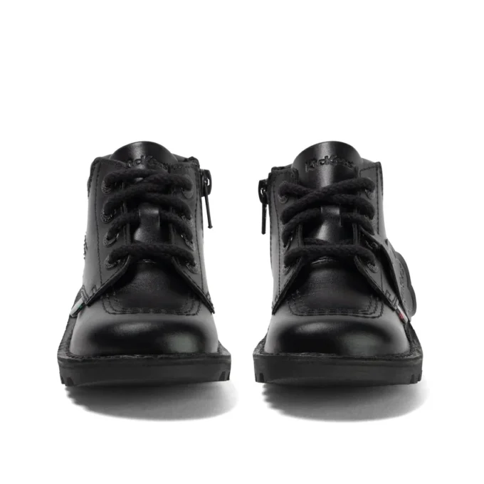 Bottes Kick Hi rembourrées en cuir noir pour garçons