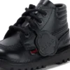 Bottes Kick Hi rembourrées en cuir noir pour garçons
