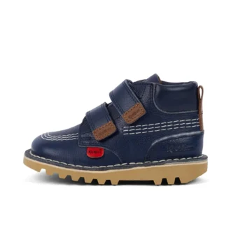 Bottes Kick Hi Roll en cuir bleu marine unisexe pour bébé