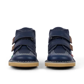 Bottes Kick Hi Roll en cuir bleu marine unisexe pour bébé