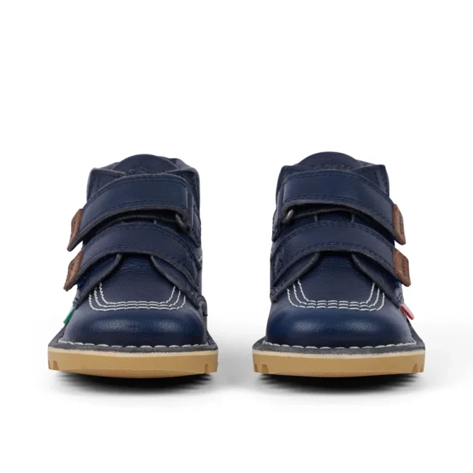 Bottes Kick Hi Roll en cuir bleu marine unisexe pour bébé