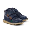 Bottes Kick Hi Roll en cuir bleu marine unisexe pour bébé