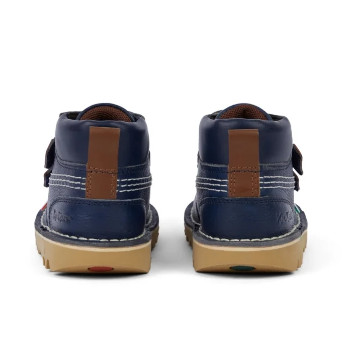 Bottes Kick Hi Roll en cuir bleu marine unisexe pour bébé