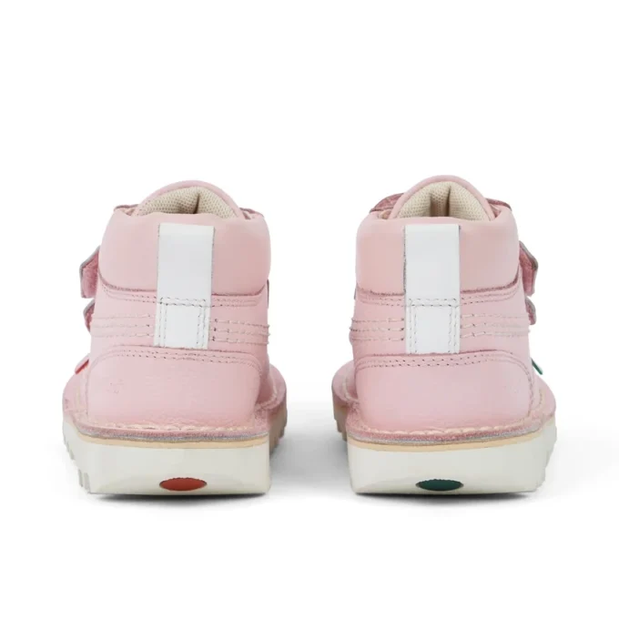 Bottes Kick Hi Roll en cuir rose clair unisexes pour bébés