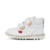 Bottes Kick Hi Roll en cuir unisexe pour bébé, blanc