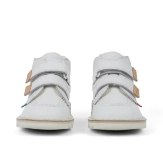 Bottes Kick Hi Roll en cuir unisexe pour bébé, blanc
