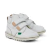 Bottes Kick Hi Roll en cuir unisexe pour bébé, blanc