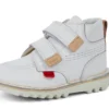 Bottes Kick Hi Roll en cuir unisexe pour bébé, blanc