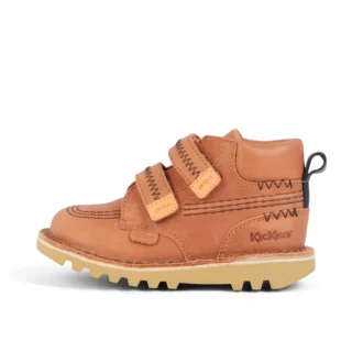 Bottes Kick Hi Roll ZigZag en cuir beige pour garçons