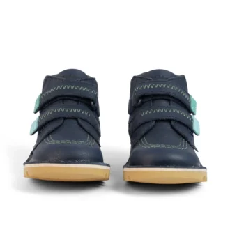 Bottes Kick Hi Roll ZigZag en cuir bleu marine pour garçons en bas âge