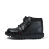 Bottes Kick Hi Scuff en cuir noir pour garçons en bas âge