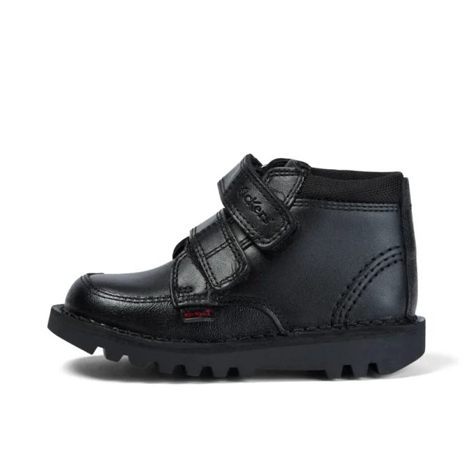 Bottes Kick Hi Scuff en cuir noir pour garçons en bas âge