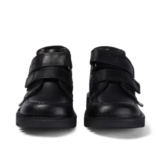Bottes Kick Hi Scuff en cuir noir pour garçons en bas âge