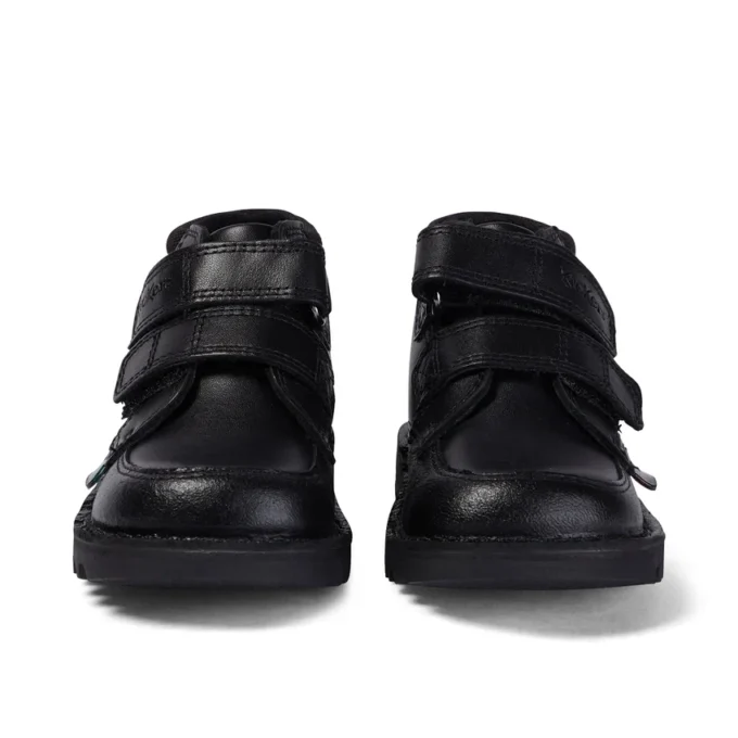 Bottes Kick Hi Scuff en cuir noir pour garçons en bas âge