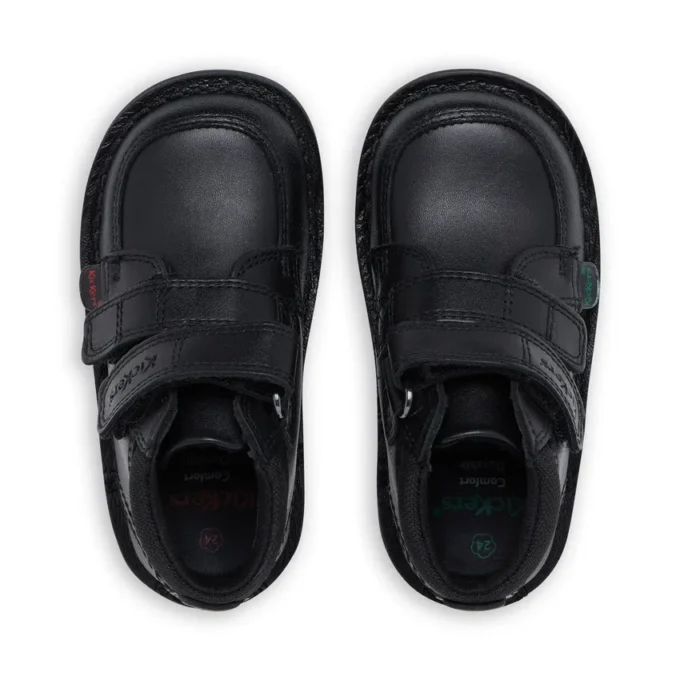 Bottes Kick Hi Scuff en cuir noir pour garçons en bas âge