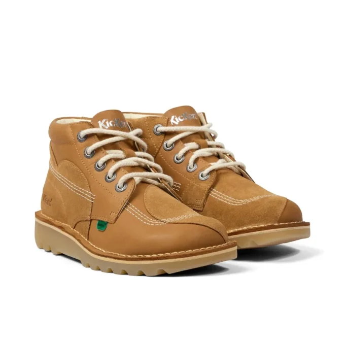 Bottes Kick Hi Stitch unisexes pour adultes, couleur beige
