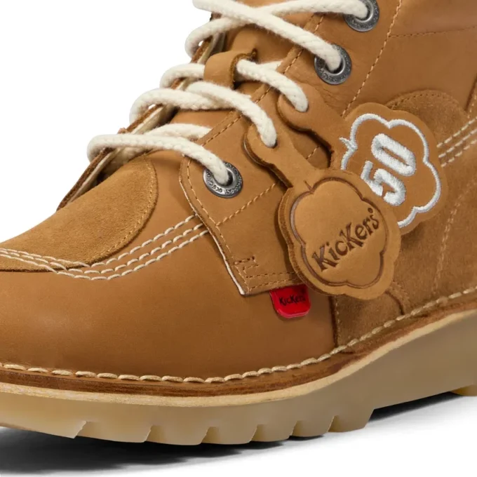 Bottes Kick Hi Stitch unisexes pour adultes, couleur beige